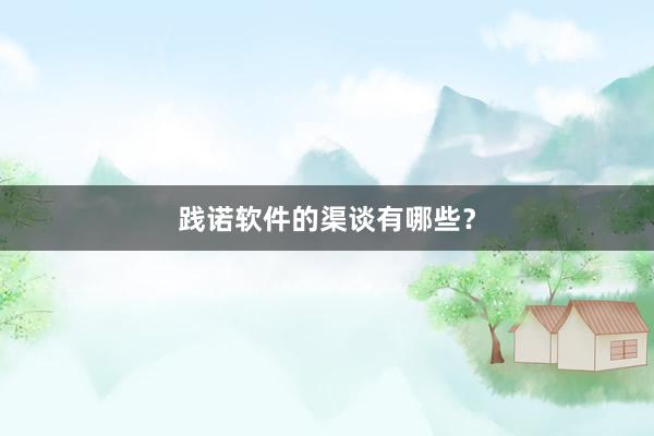 践诺软件的渠谈有哪些？